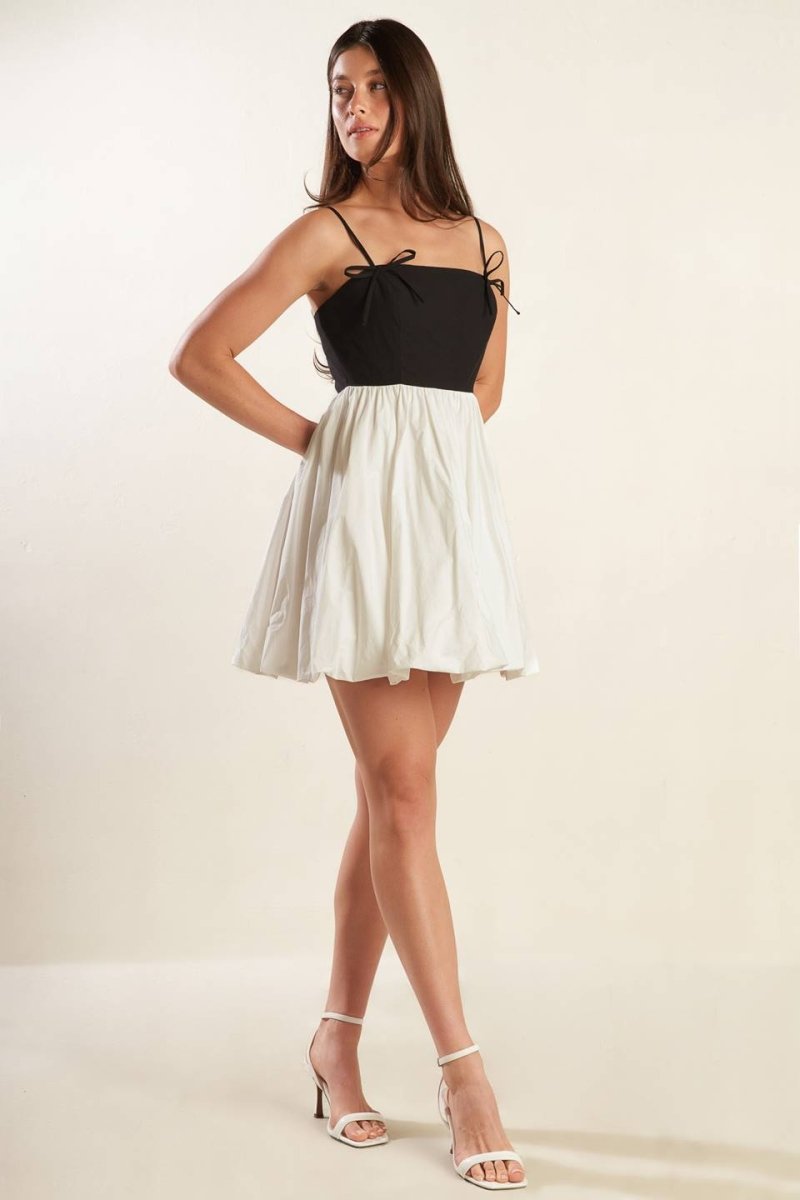 PATIO SENSETS WOVEN COMBINATION MINI DRESS - Love Salve