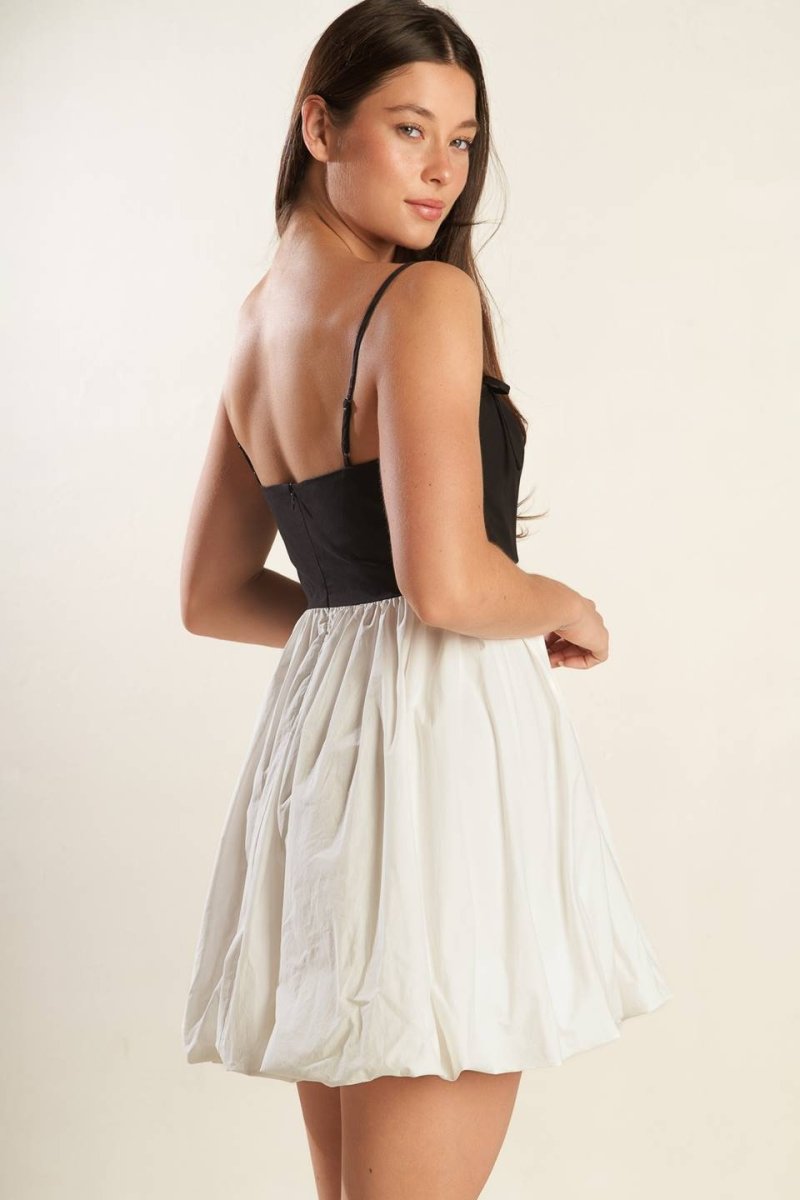 PATIO SENSETS WOVEN COMBINATION MINI DRESS - Love Salve