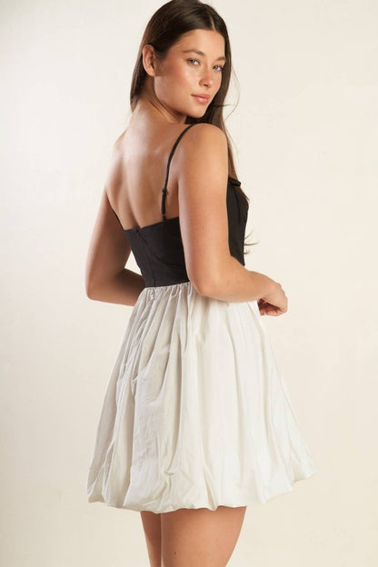 PATIO SENSETS WOVEN COMBINATION MINI DRESS - Love Salve