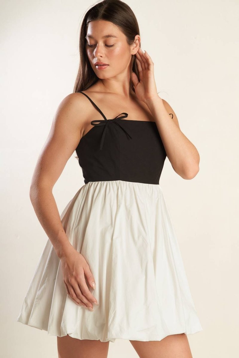 PATIO SENSETS WOVEN COMBINATION MINI DRESS - Love Salve