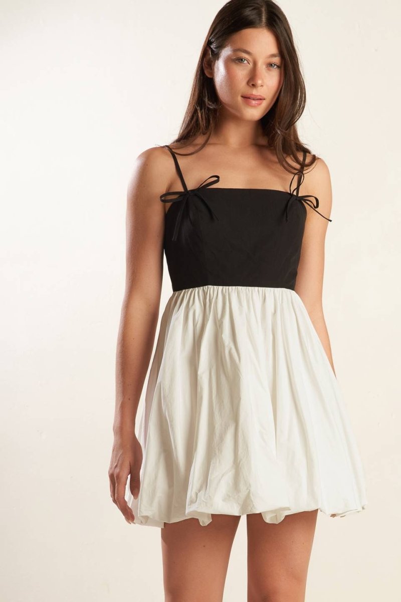 PATIO SENSETS WOVEN COMBINATION MINI DRESS - Love Salve