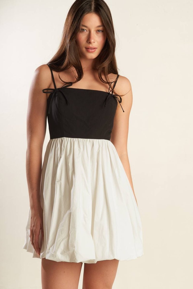 PATIO SENSETS WOVEN COMBINATION MINI DRESS - Love Salve
