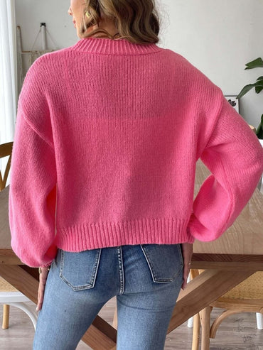 Pearl Open Front Long Sleeve Cardigan - Love Salve 