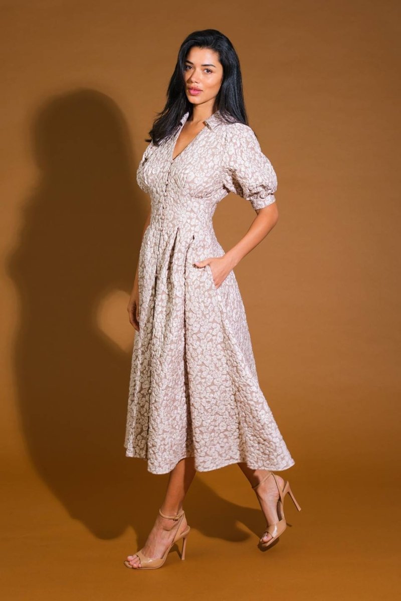 PERFECT VISION WOVEN MIDI DRESS - Love Salve
