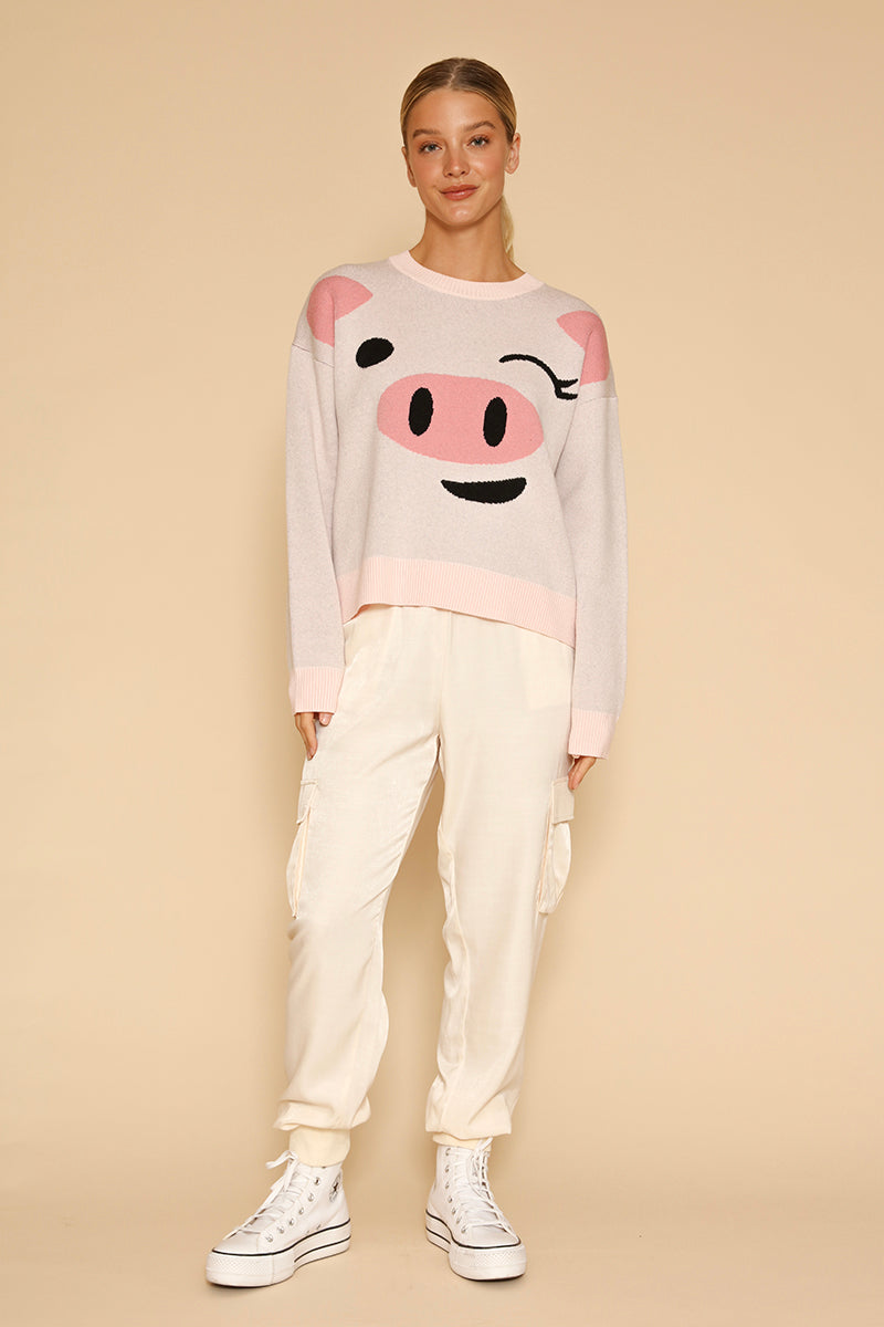 Pig face knit sweater Miss Sparkling