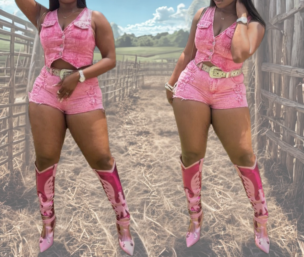 Pink Rodeo Rebel Denim Set Coco’s Tee Boutique