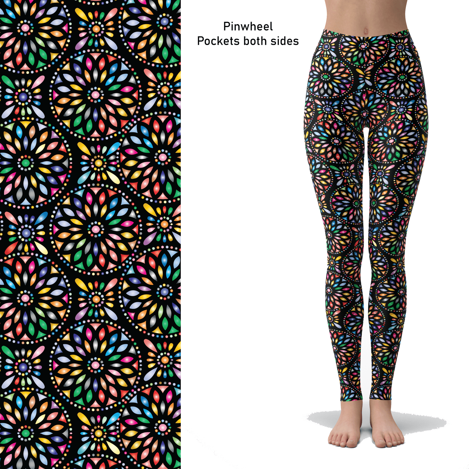 Pinwheel Full Length Leggings with Pockets MM