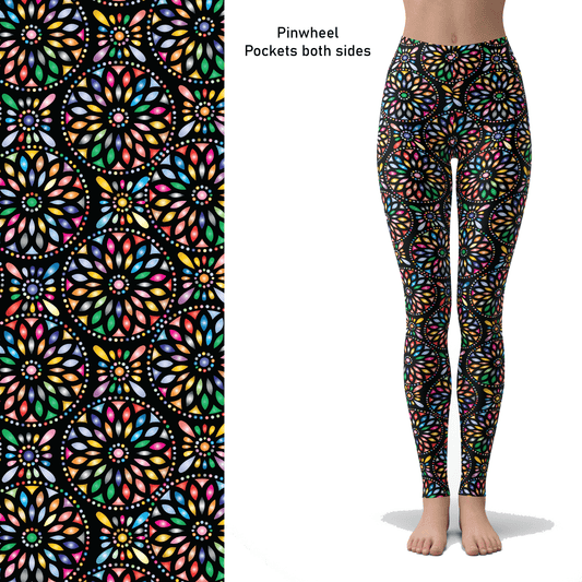 Pinwheel Full Length Leggings with Pockets MM