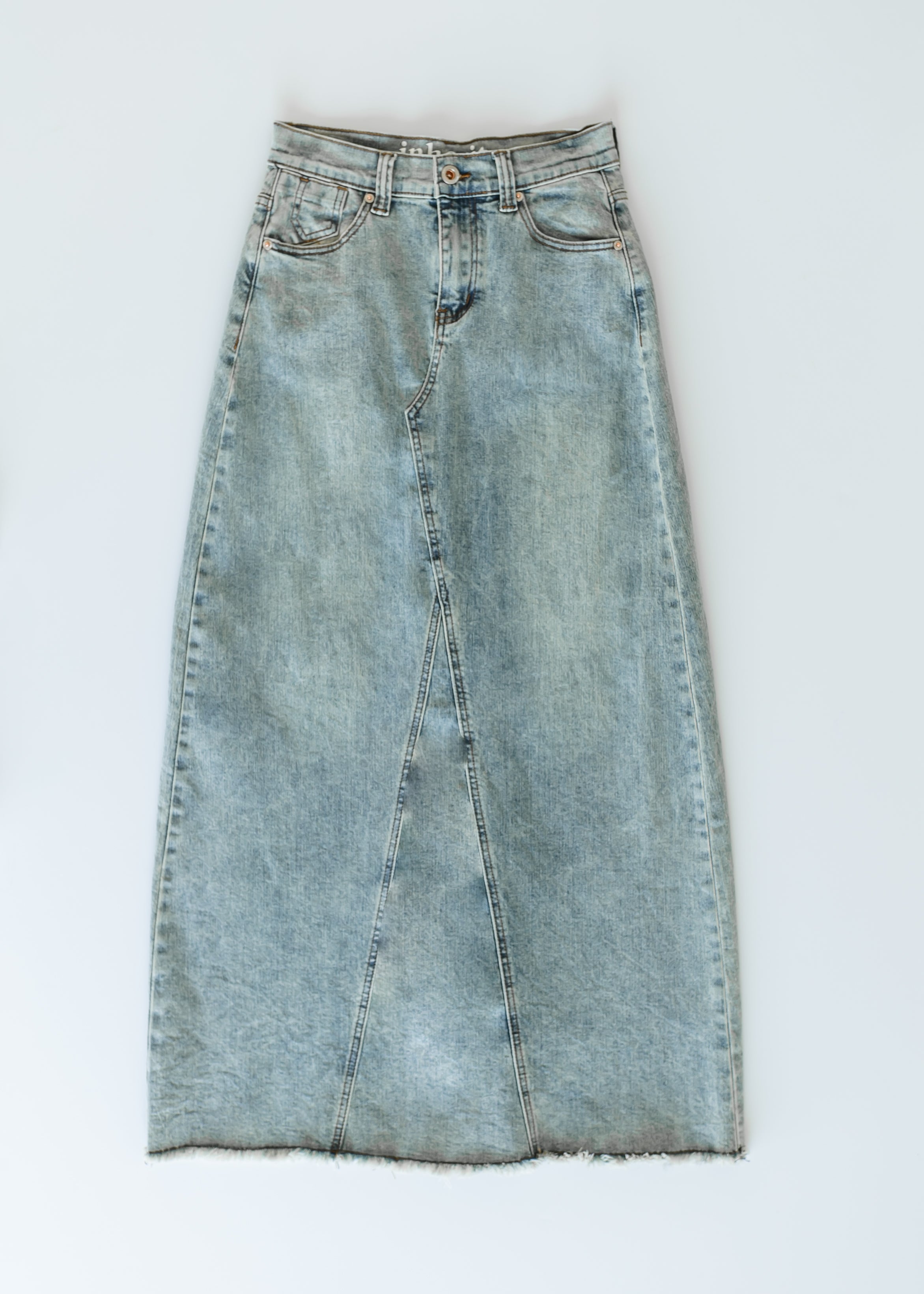 Piper A-line Long Denim Maxi Skirt Inherit Co.