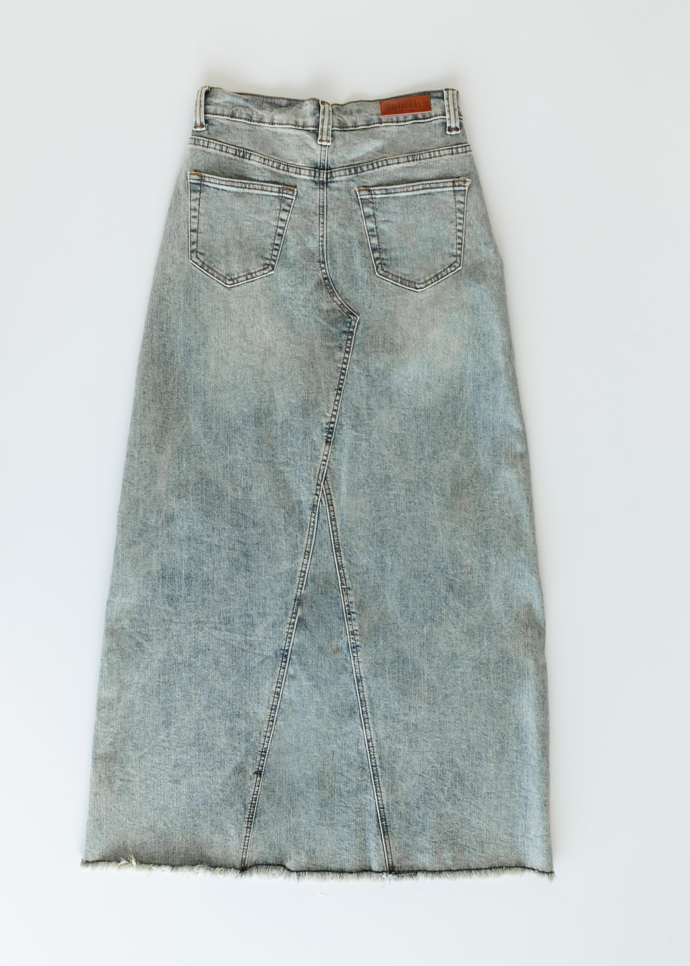 Piper A-line Long Denim Maxi Skirt Inherit Co.