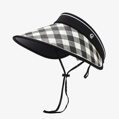 Plaid Natural Grass Adjustable Sun Hat - Love Salve