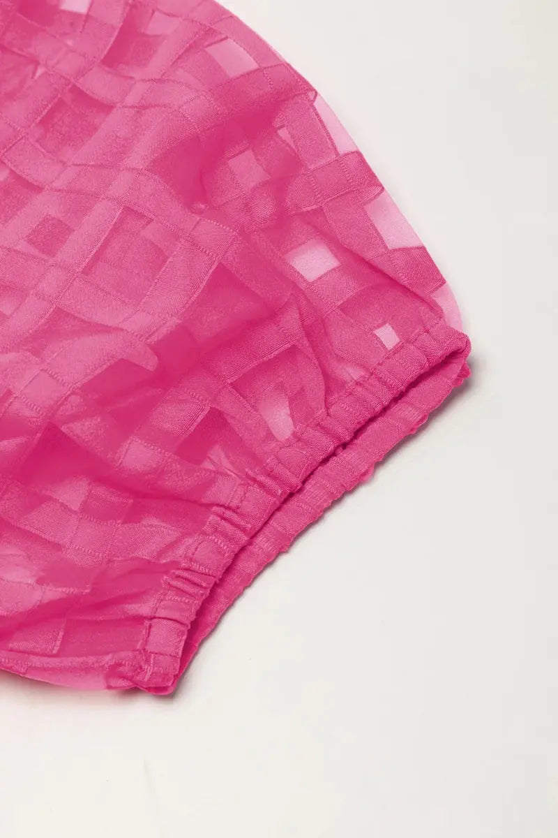 Plaid Puff Sleeve Babydoll Dress for Effortless Style - Love Salve 