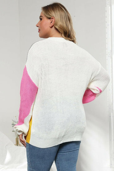 Color Block Plus Size Round Neck Sweater for Curvy WomenColor Block Plus Size Round Neck Sweater for Curvy Women
 Upgrade your style with our Color Block Plus Size Sweater, specially designed for curvy women who embrace bLove Salve Size Round Neck Sweaterplus