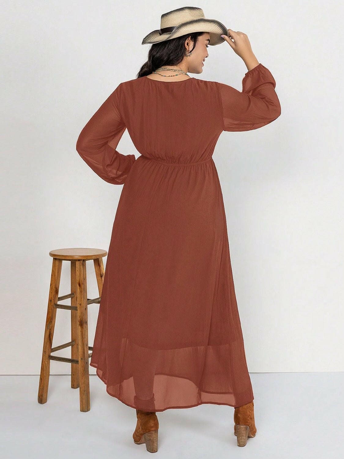 Embroidered Sheer Plus Size Tie Neck Long Sleeve DressUpgrade Your Style with Our Embroidered Sheer Plus Size Tie Neck Long Sleeve Dress
 
 
Unique Design: Stand out in this elegant dress featuring intricate embroidery Love Salve Size Tie Neck Long Sleeve Dressplus