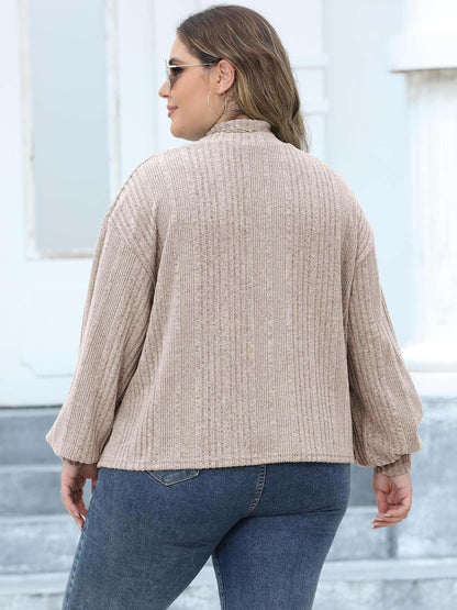 Cozy Plus Size Ribbed Knit Mock Neck TopExperience Ultimate Comfort with Our Cozy Plus Size Ribbed Knit Mock Neck Top
 
 
Basic Style: A versatile and classic design that never goes out of style
 
Sheer: OLove Salve Size Ribbed Knit Mock Neck Topplus