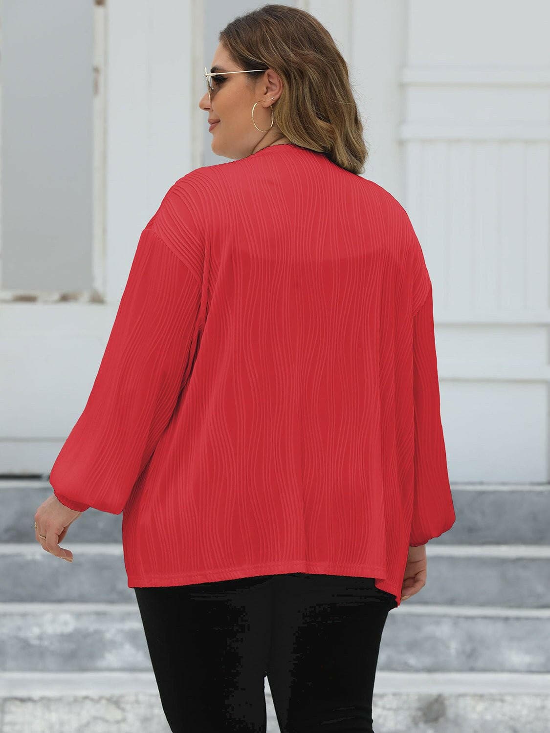 Cozy Plus Size Sheer Cardigan with Long SleevesUpgrade Your Look with the Cozy Plus Size Sheer Cardigan
 Enhance your wardrobe with the Cozy Plus Size Sheer Cardigan, a versatile piece that combines style and comLove Salve Size Sheer Cardiganplus