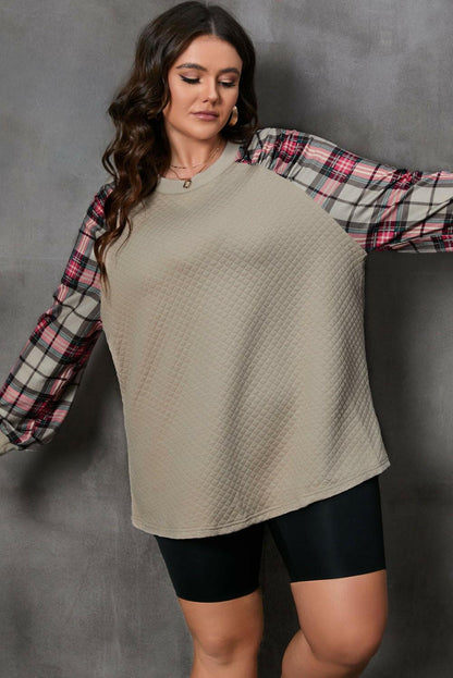 Cozy Plaid Plus Size Long Sleeve SweatshirtCozy Plaid Plus Size Long Sleeve Sweatshirt
 Upgrade your cozy style with our Plaid Plus Size Sweatshirt, the perfect blend of comfort and fashion.
 Main Features:
 Love Salve Size Long Sleeve Sweatshirtplus