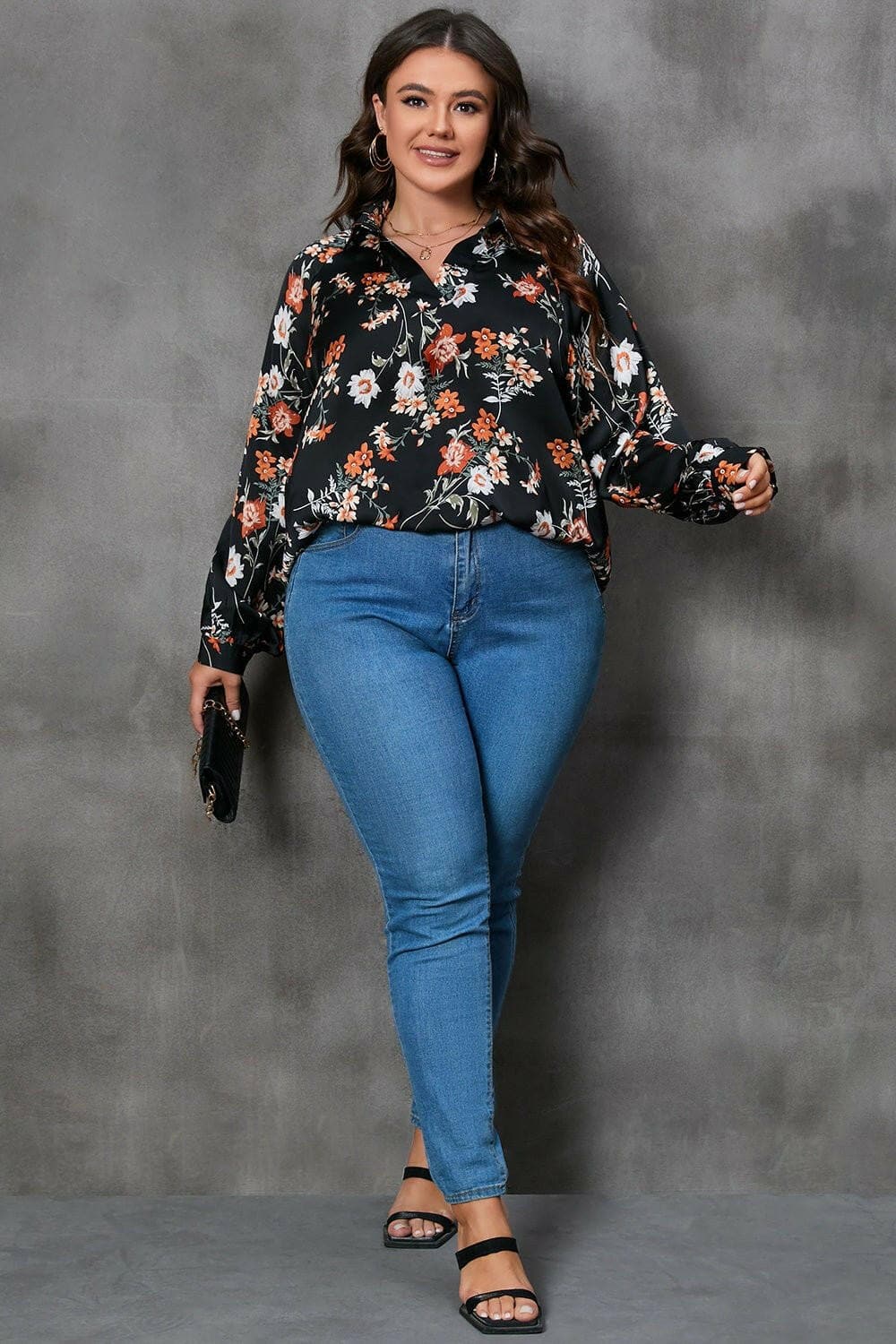 Printed Plus Size Long Sleeve Blouse with Johnny CollarPrinted Plus Size Long Sleeve Blouse with Johnny Collar
 Upgrade your wardrobe with the perfect blend of style and comfort. Introducing our Printed Plus Size Long SlLove Salve Size Long Sleeve Blouseplus