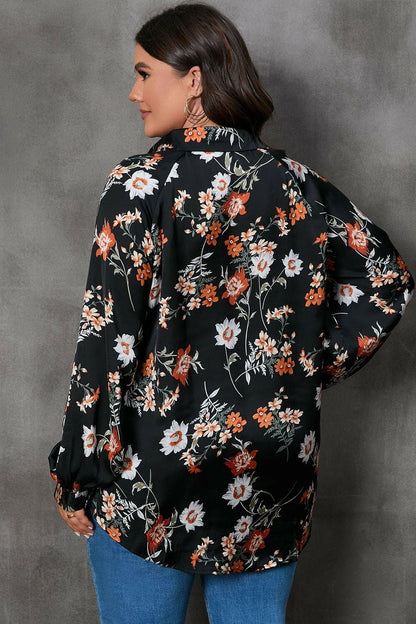 Printed Plus Size Long Sleeve Blouse with Johnny CollarPrinted Plus Size Long Sleeve Blouse with Johnny Collar
 Upgrade your wardrobe with the perfect blend of style and comfort. Introducing our Printed Plus Size Long SlLove Salve Size Long Sleeve Blouseplus