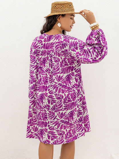 Vibrant Vibe Printed Plus Size Balloon Sleeve DressVibrant Vibe Printed Plus Size Balloon Sleeve Dress
 Step into style with the Vibrant Vibe Printed Plus Size Balloon Sleeve Dress, a must-have addition to your wardrLove Salve Size Balloon Sleeve Dressplus