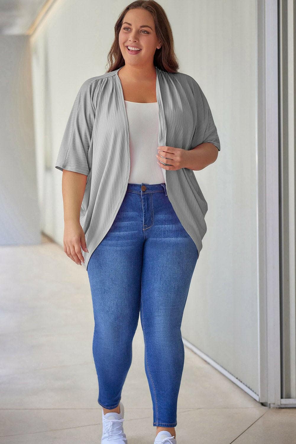 Ribbed Cocoon Plus Size Sheer Cover-UpUpgrade Your Poolside Glam with the Ribbed Cocoon Plus Size Sheer Cover-Up
 
 
Style: Elevate your beach look with this chic and versatile cover-up.
 
Sheer: The perLove Salve Size Sheer Cover-plus