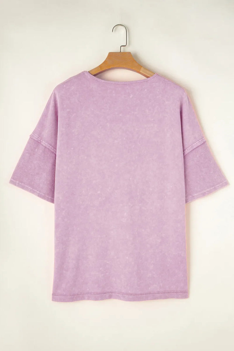 Plus Size Round Neck Half Sleeve T-Shirt for Women - Love Salve 