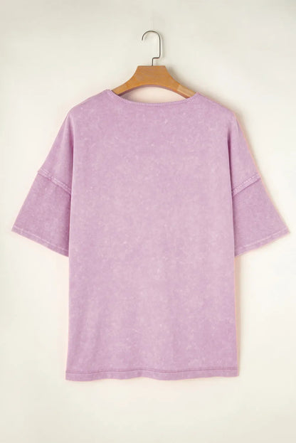 Plus Size Round Neck Half Sleeve T-Shirt for Women - Love Salve 