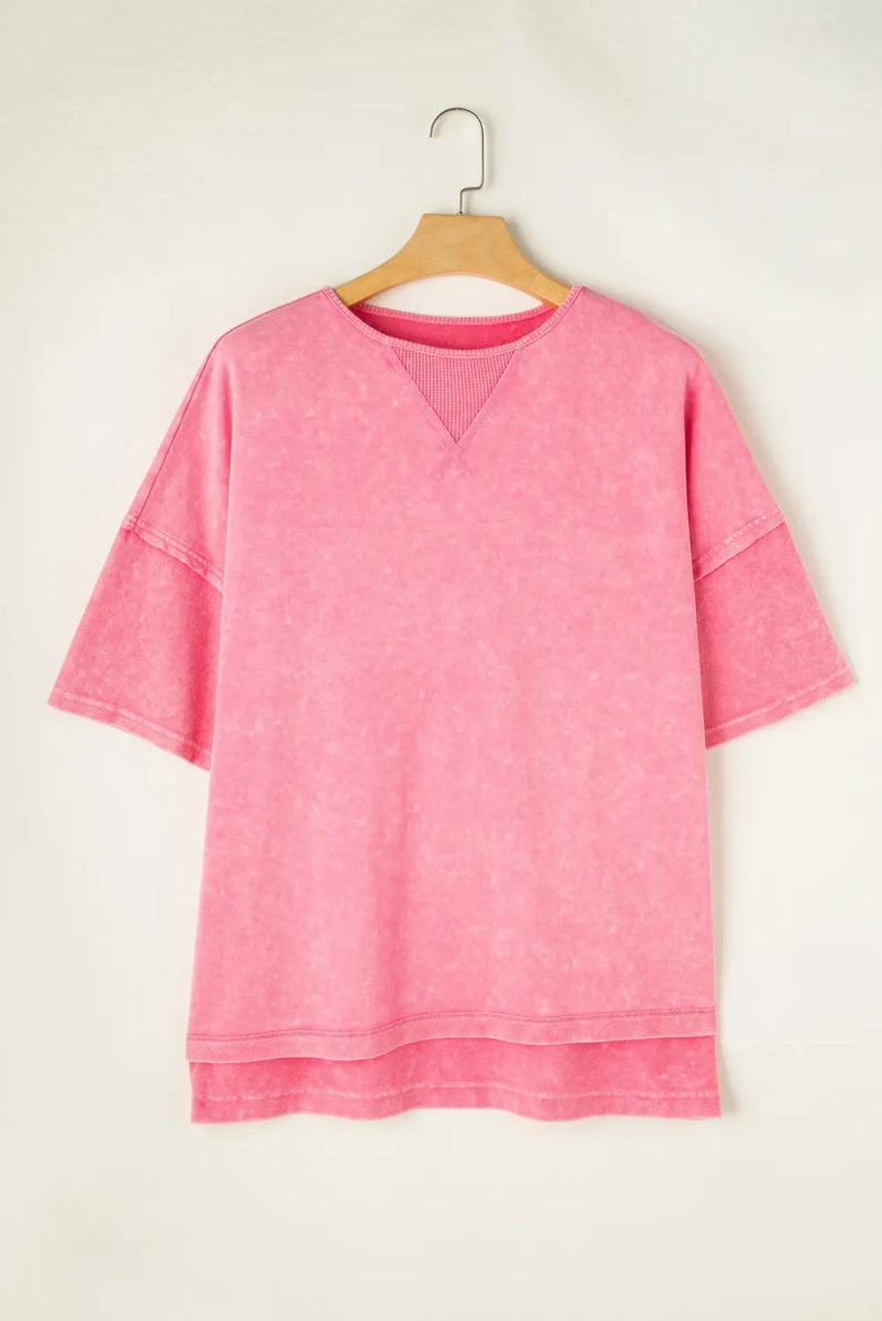 Plus Size Round Neck Half Sleeve T-Shirt for Women - Love Salve 