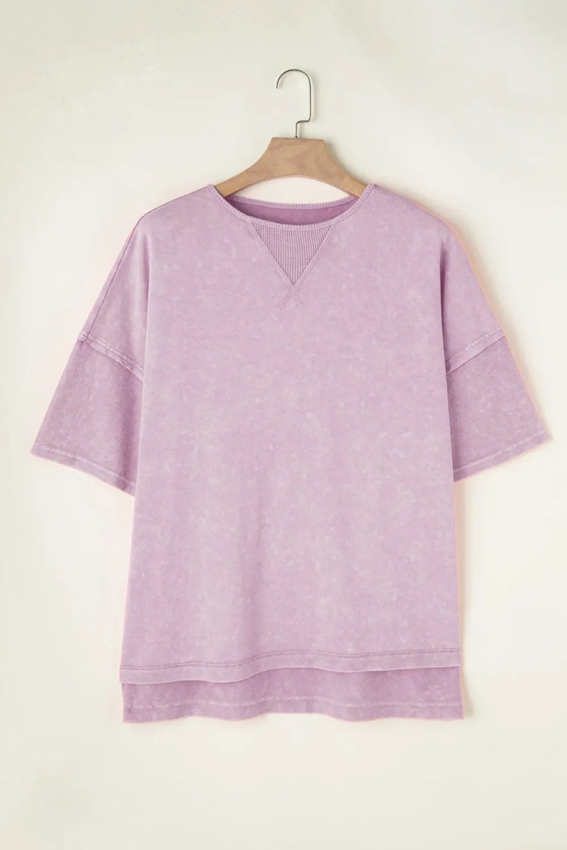 Plus Size Round Neck Half Sleeve T-Shirt for Women - Love Salve 