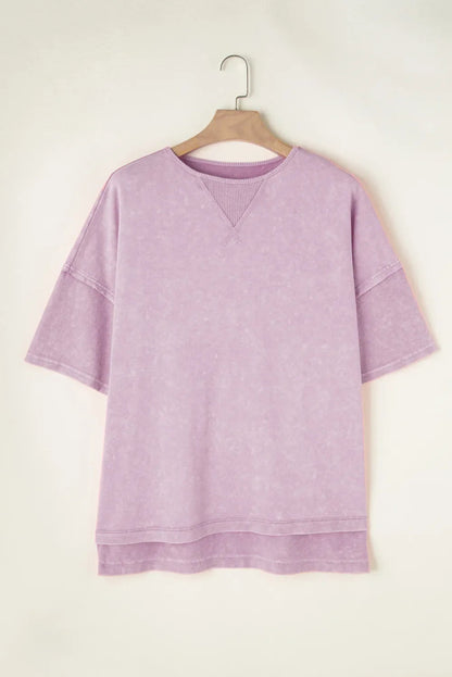Plus Size Round Neck Half Sleeve T-Shirt for Women - Love Salve 