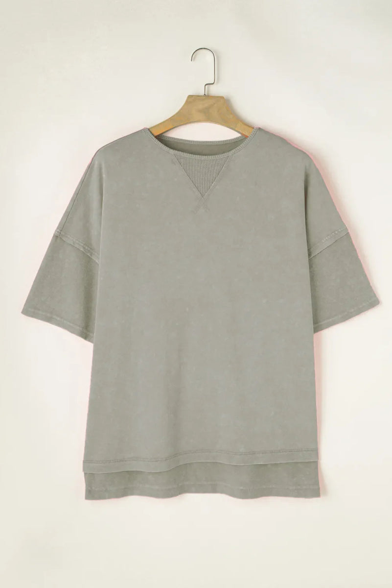 Plus Size Round Neck Half Sleeve T-Shirt for Women - Love Salve 