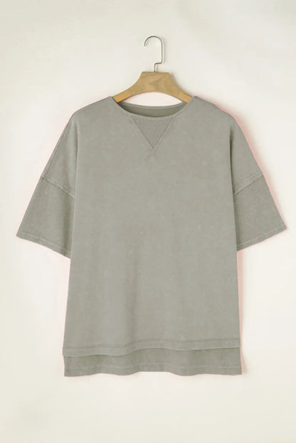 Plus Size Round Neck Half Sleeve T-Shirt for Women - Love Salve 
