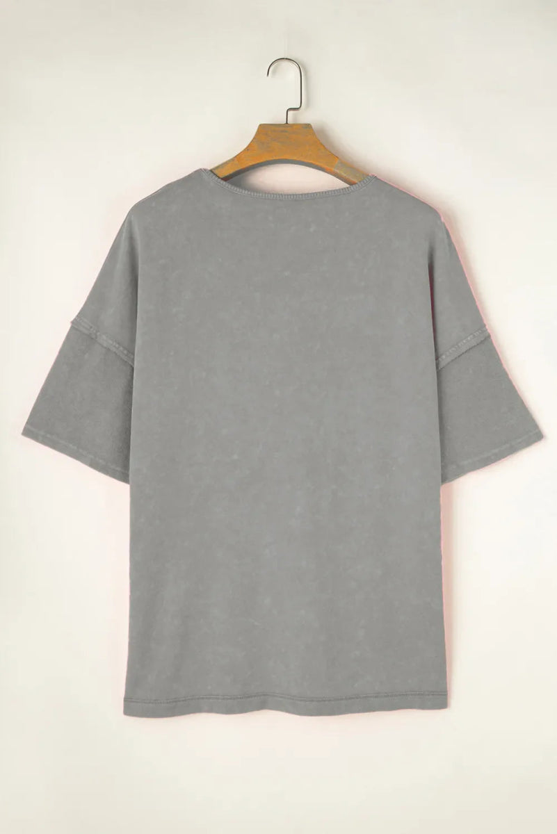 Plus Size Round Neck Half Sleeve T-Shirt for Women - Love Salve 