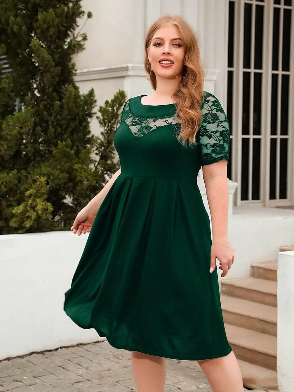 Elegant plus size lace dress - Love Salve 