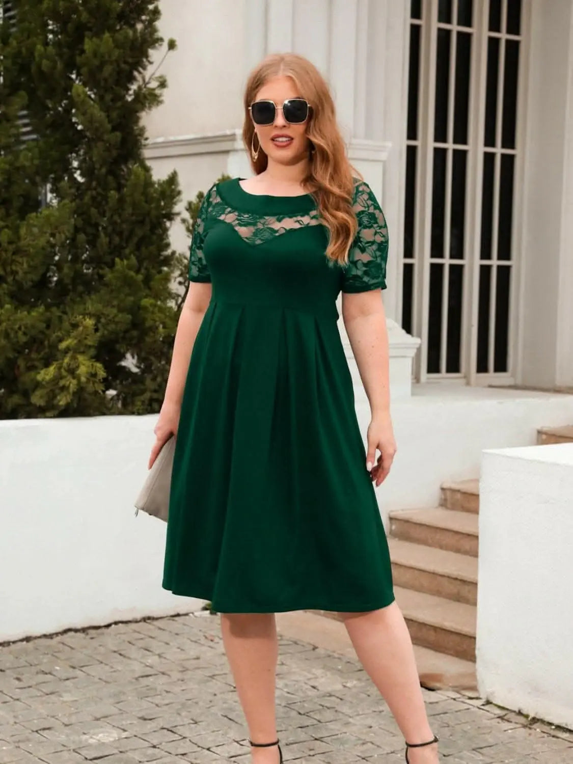 Elegant plus size lace dress - Love Salve 