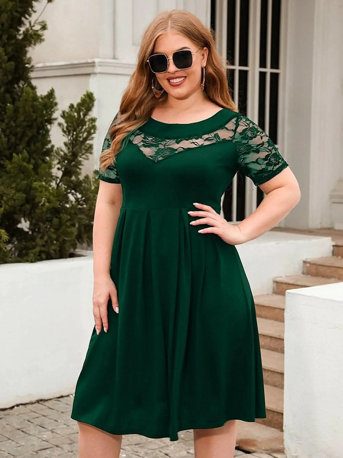 Elegant plus size lace dress - Love Salve 