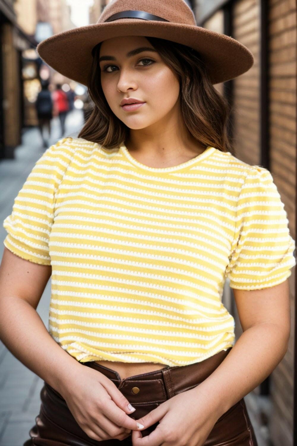 Striped Plus Size Round Neck Tee with Sheer DetailUpgrade Your Casual Look with Our Striped Plus Size Tee!
 
 
Style: Elevate your everyday outfits with this basic yet stylish tee featuring a unique sheer detail.
 
Love Salve Size Round Neck Teeplus