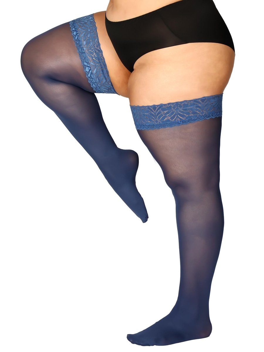 Plus Size Thigh High Stockings Silky Pantyhose - Love Salve 