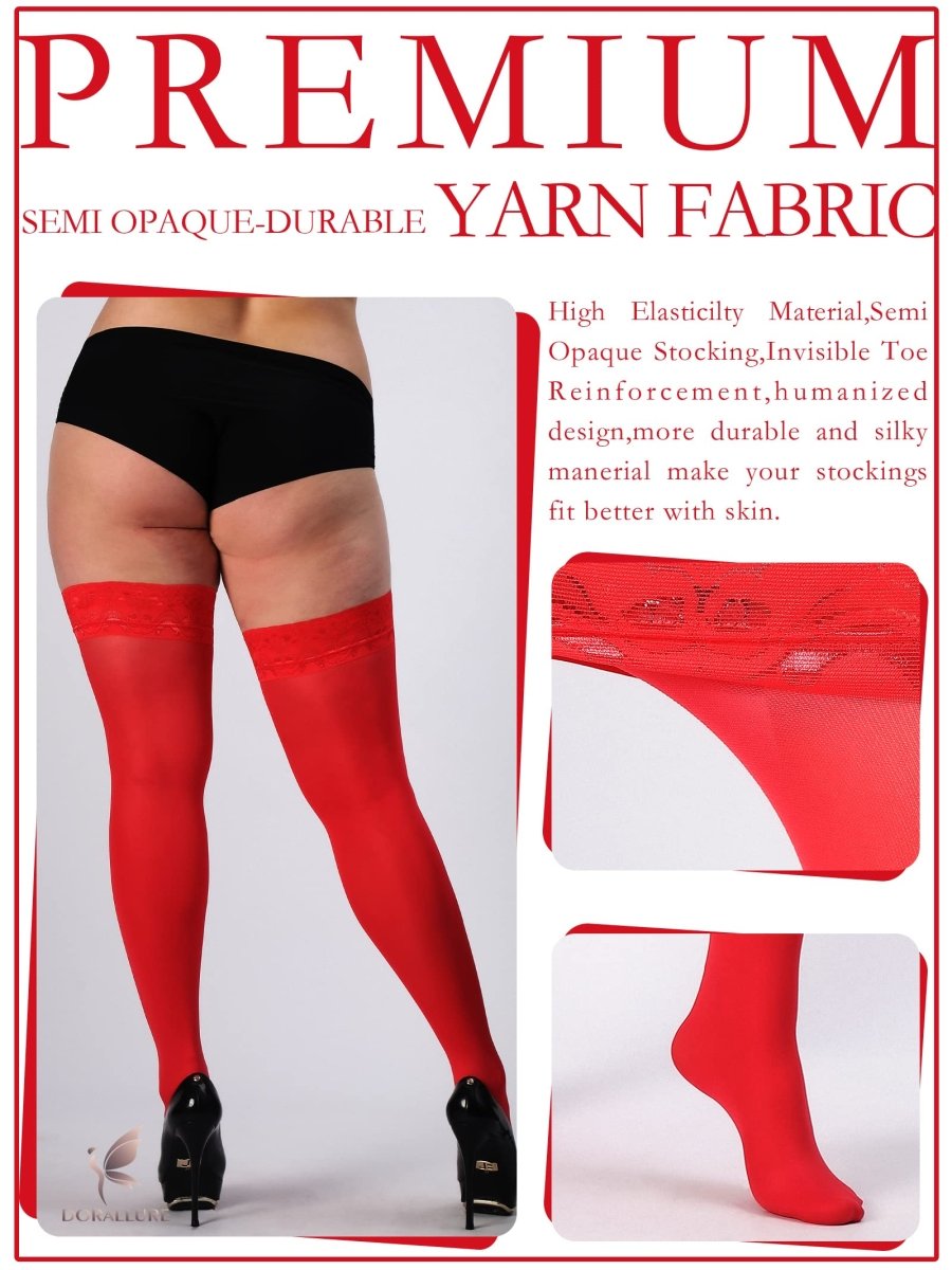 Plus Size Thigh High Stockings Silky Pantyhose - Love Salve 