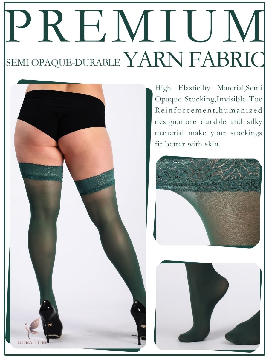 Plus Size Thigh High Stockings Silky Pantyhose - Love Salve 