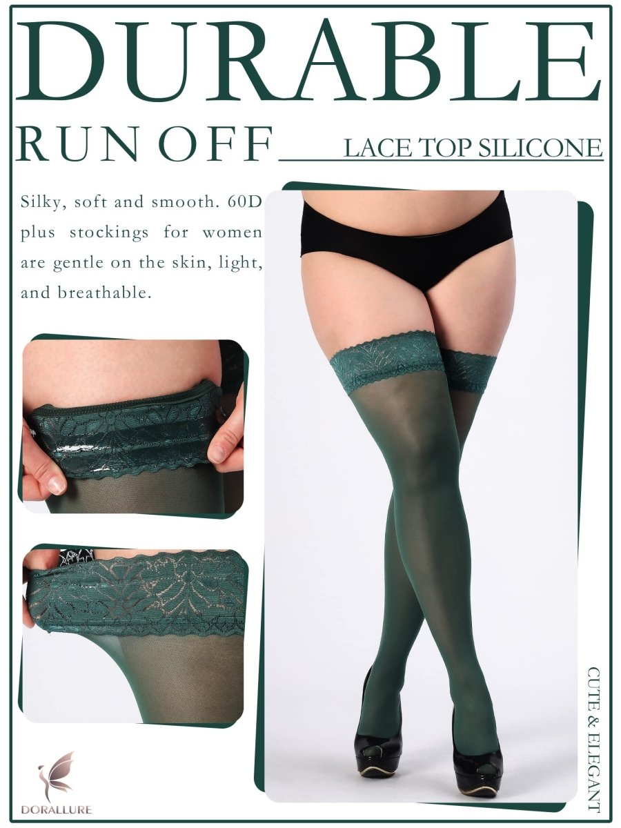 Plus Size Thigh High Stockings Silky Pantyhose - Love Salve 