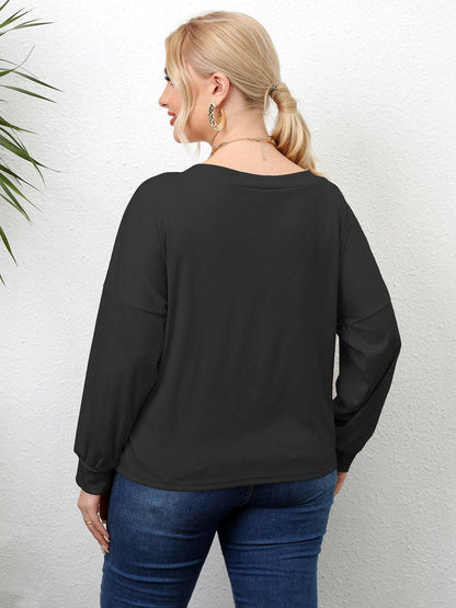 Plus Size Twisted Drop Shoulder T-Shirt - Love Salve