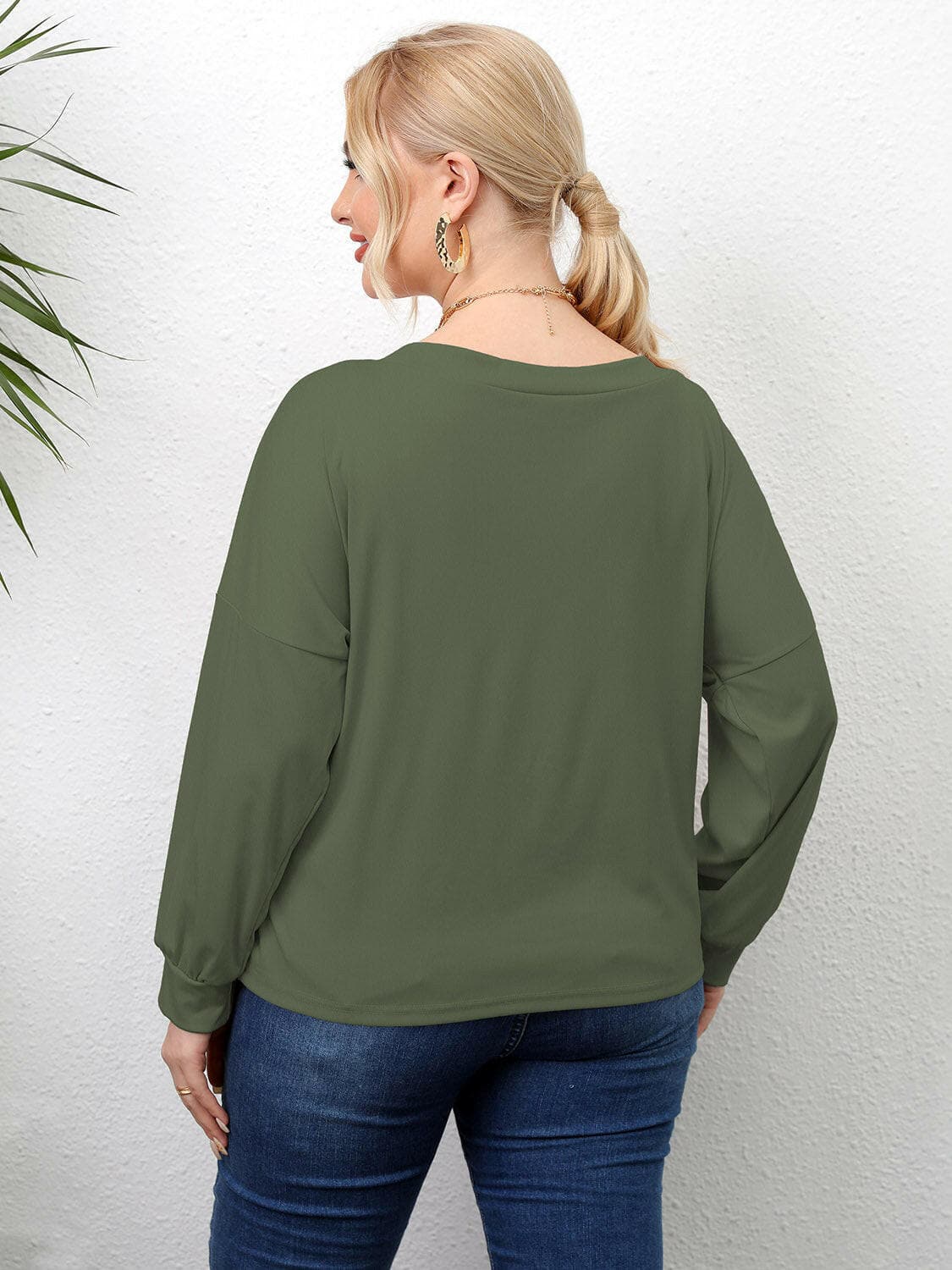 Plus Size Twisted Drop Shoulder T-Shirt - Love Salve