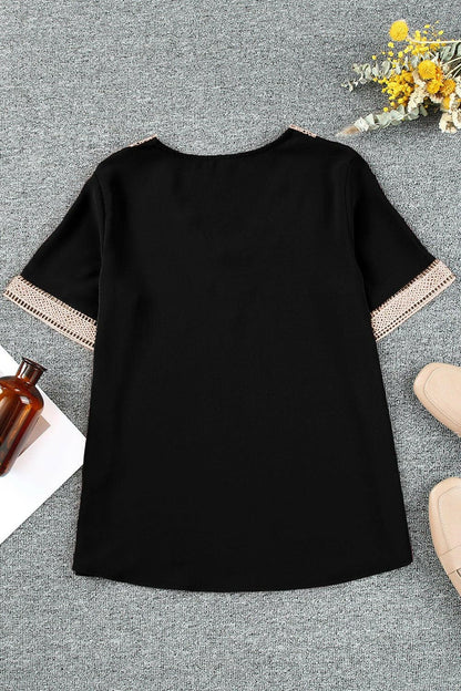 V-Neck Sheer Blouse for Plus Size WomenUpgrade Your Wardrobe with Style and Comfort
 Indulge in the perfect blend of sophistication and comfort with our V-Neck Sheer Blouse designed exclusively for Plus SLove Salve -Neck Sheer Blouseplus