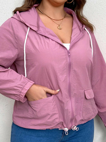 Cozy Plus Size Hooded Jacket with Zipper Closure and DrawstringStay Warm and Stylish in our Cozy Plus Size Hooded Jacket
 Upgrade your outerwear collection with our Cozy Plus Size Hooded Jacket. Perfect for chilly days and nightLove Salve Size Hooded Jacketplus