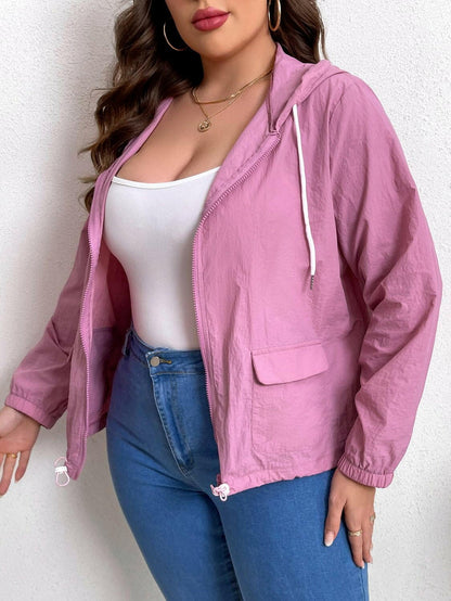 Cozy Plus Size Hooded Jacket with Zipper Closure and DrawstringStay Warm and Stylish in our Cozy Plus Size Hooded Jacket
 Upgrade your outerwear collection with our Cozy Plus Size Hooded Jacket. Perfect for chilly days and nightLove Salve Size Hooded Jacketplus