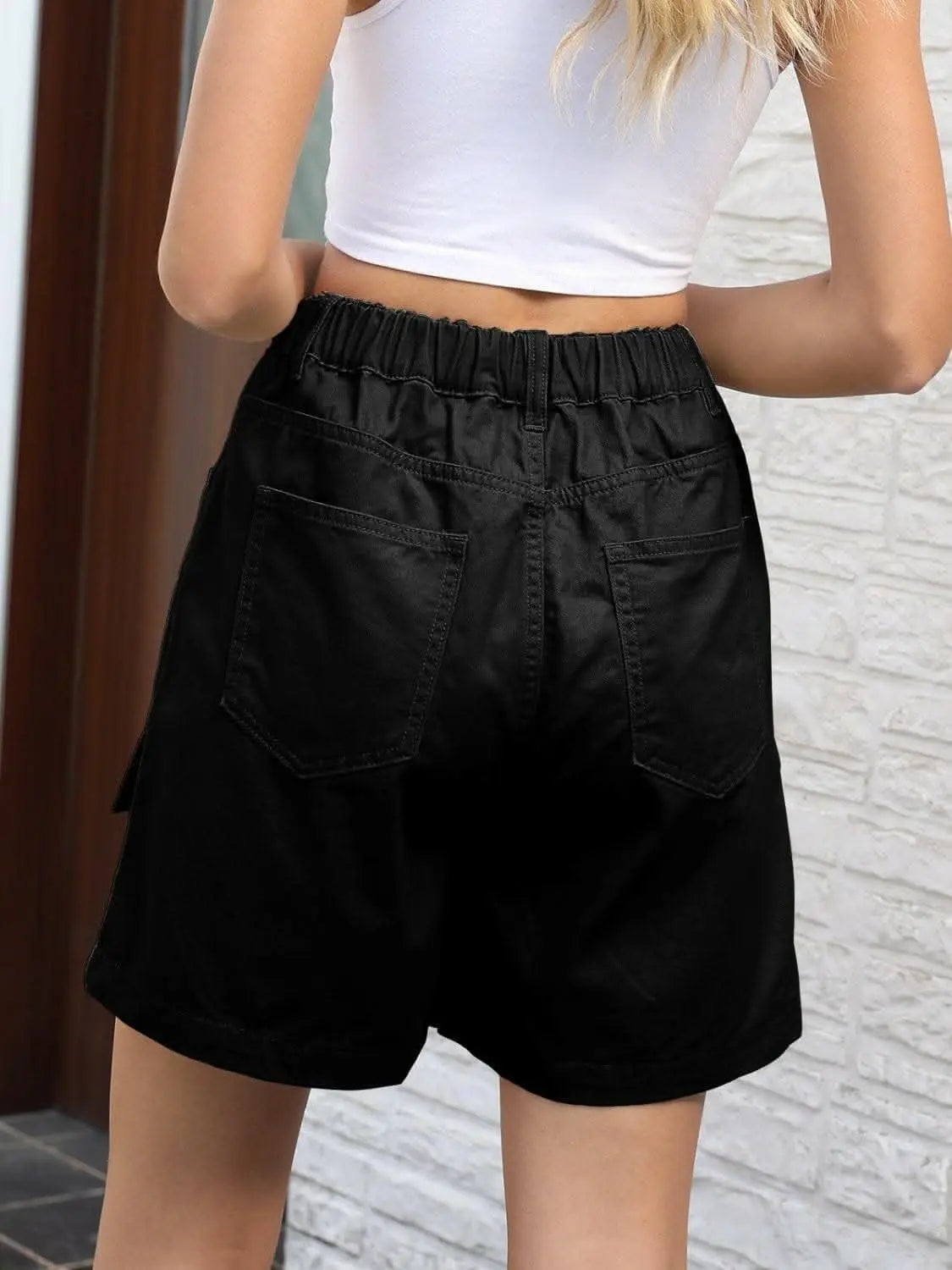 Chic high-waisted denim shorts - Love Salve 