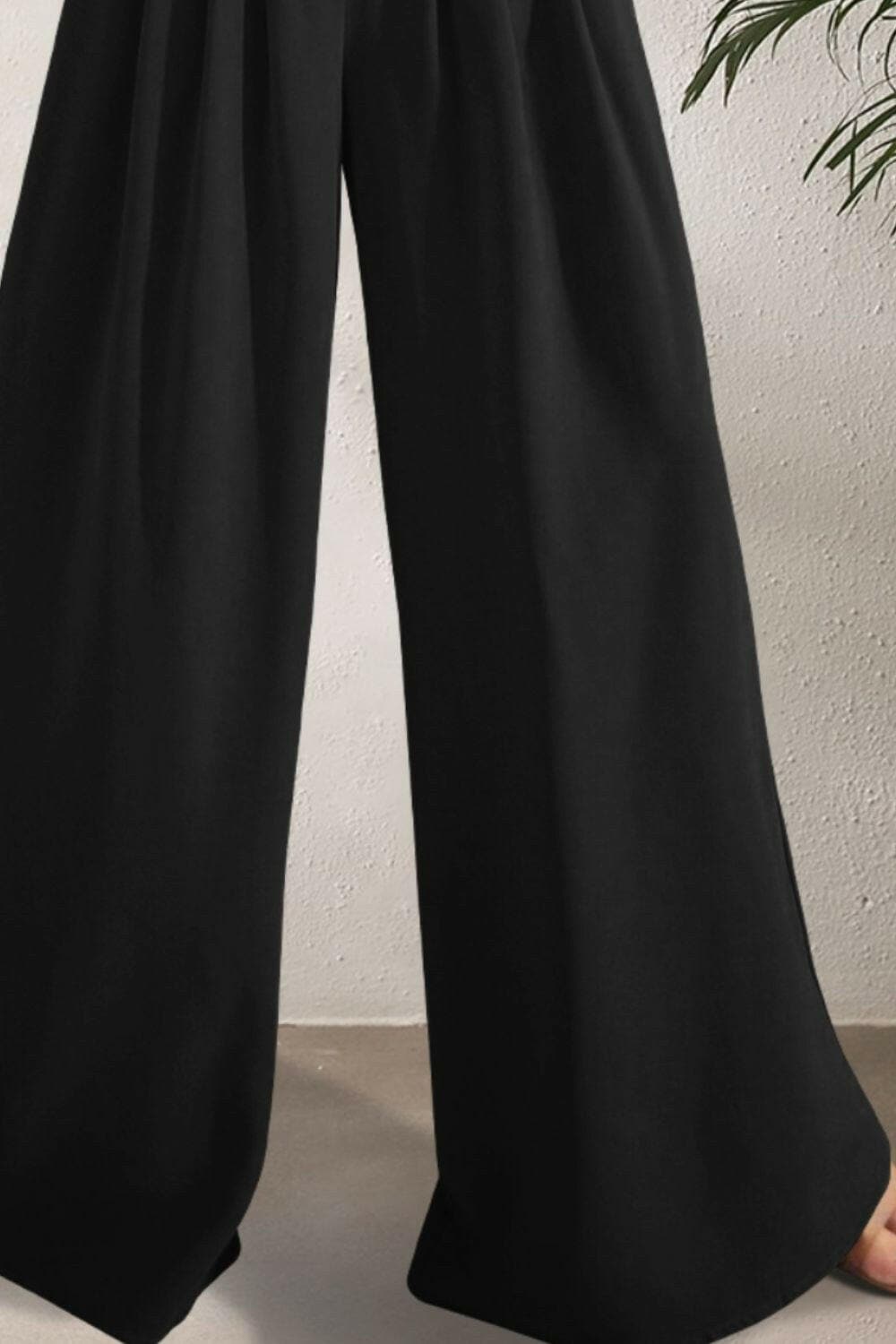 Pocketed High Waist Wide Leg Pants - Love Salve