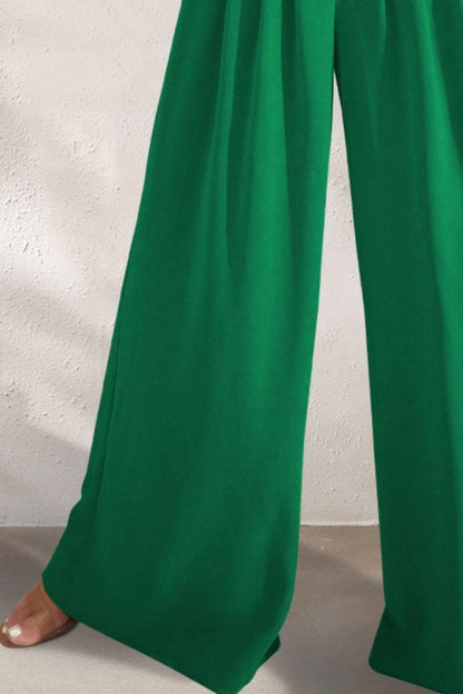 Pocketed High Waist Wide Leg Pants - Love Salve