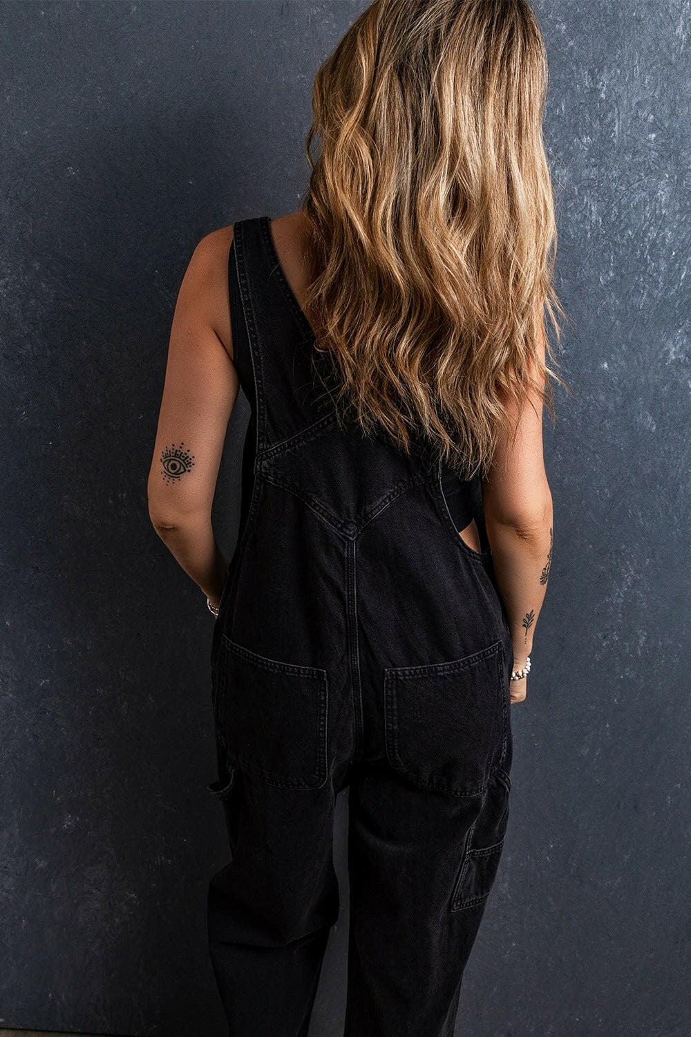 Pocketed Straight Denim Overalls - Love Salve